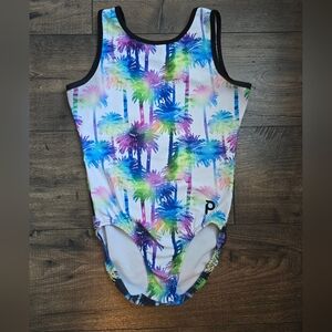 Plum Tropical Palm Tree Leotard